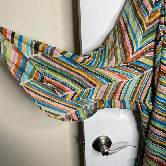 FINAL SALE Bob Mackie Studio NWT Vintage Striped Belted Top Blouse Plus Size 5X - Picture 2 of 5